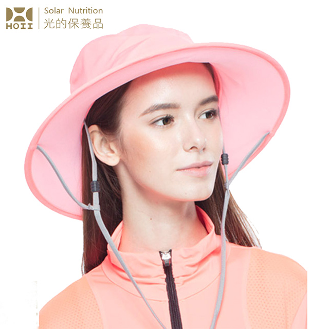 【后益 HOII】UPF50+抗UV防曬涼感先進光學機能布-圓筒帽 ★紅光