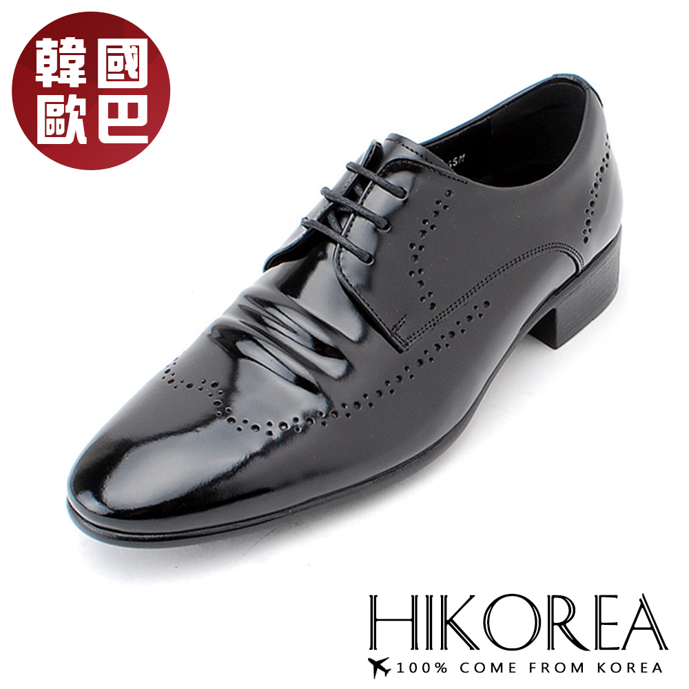 【HIKOREA韓國增高鞋】正韓製/版型正常。韓國空運手作時尚雅士商務紳士皮鞋(8-9084/共二色/現貨+預購)