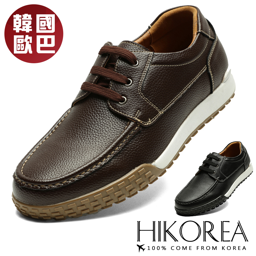 【HIKOREA】韓國空運。皮革壓紋正式休閒二用皮鞋休閒鞋上班鞋(73-490黑/咖共2色/現貨+預購)