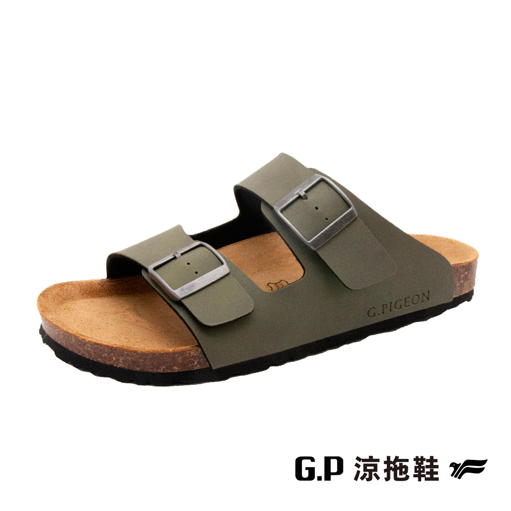 【G.P 男款雙帶柏肯鞋】M391-60 綠色 (SIZE:40-44 共三色)