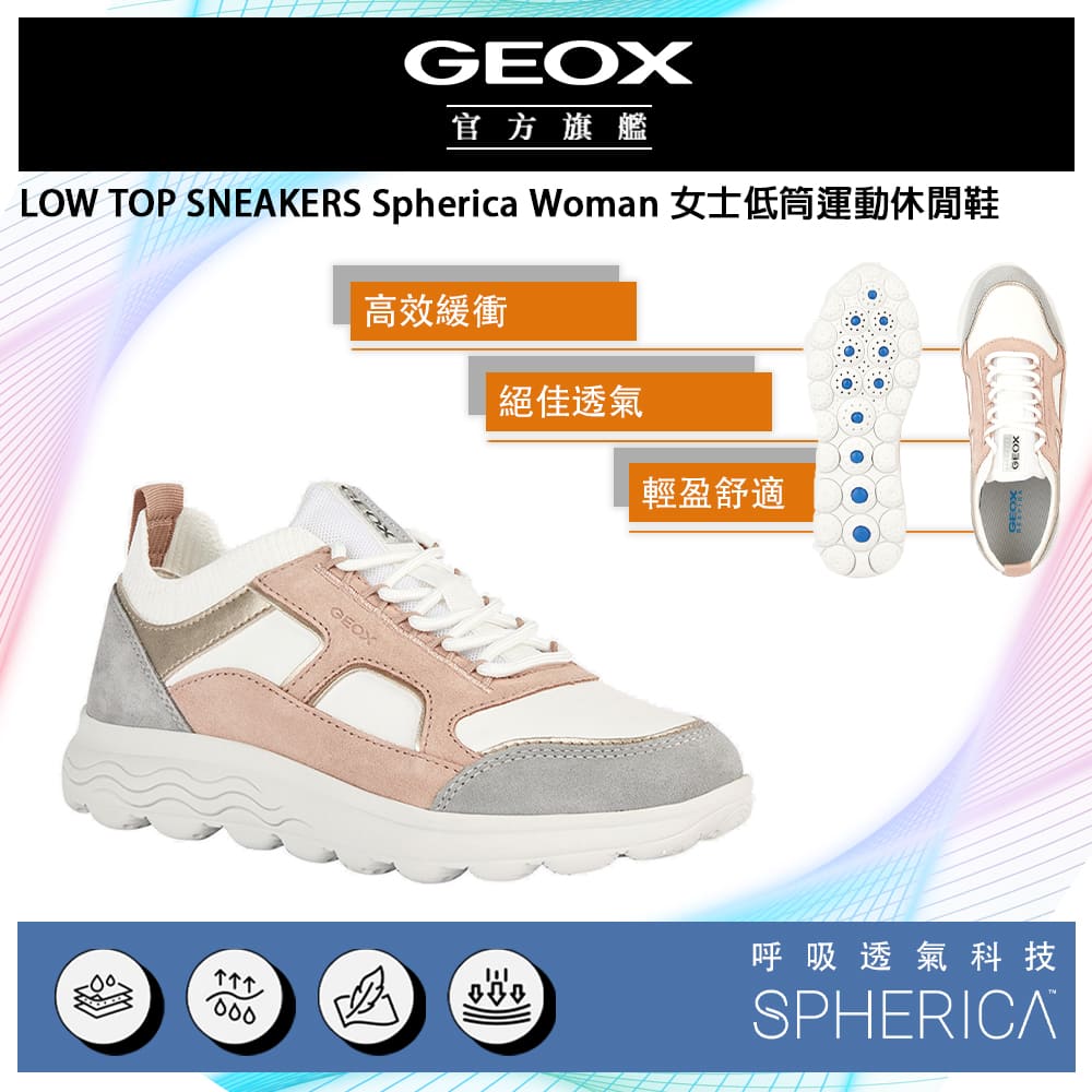 GEOX Spherica Woman 女士低筒運動休閒鞋 SPHERICA™ GW3F104-90 義大利機能球體