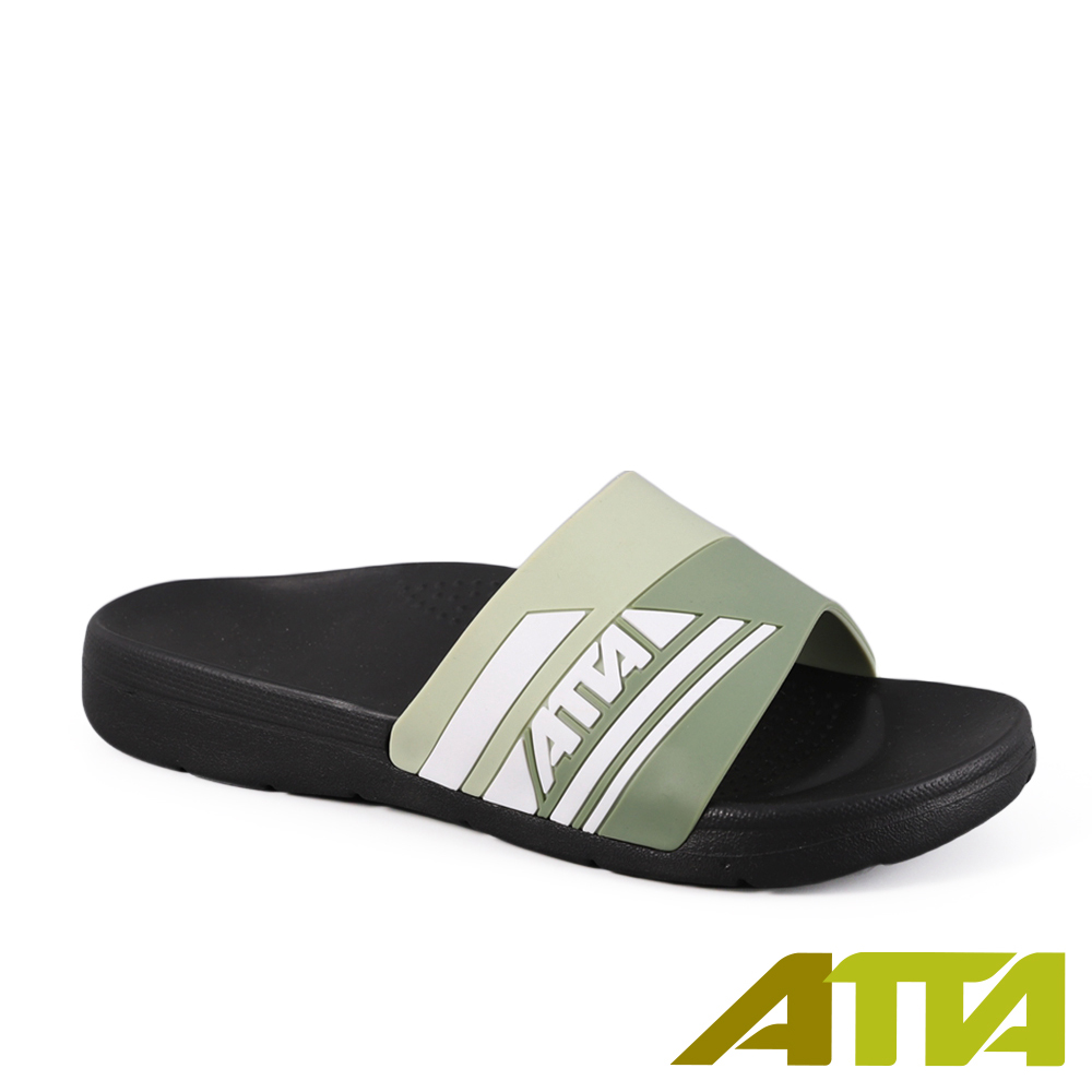 ATTA運動風圖紋室外拖鞋-綠