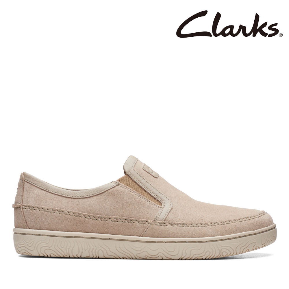 【Clarks】男款Hodson Step 縫線設計彈性大底便鞋 CLM72160C