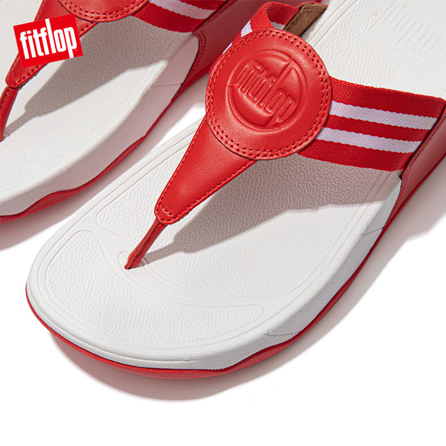 【FitFlop】WALKSTAR TOE-POST SANDALS 經典復刻LOGO夾腳涼鞋-女(紅色)