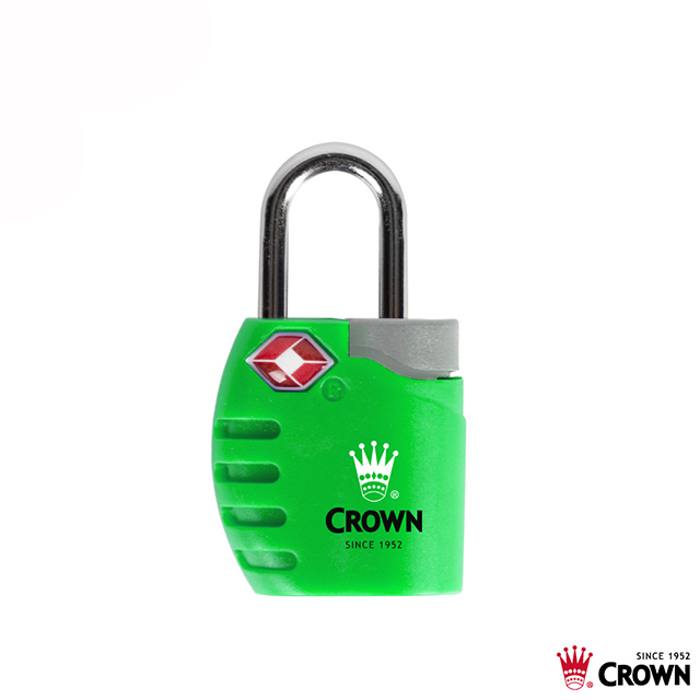 CROWN 皇冠 TSA海關鑰匙鎖 螢光綠色