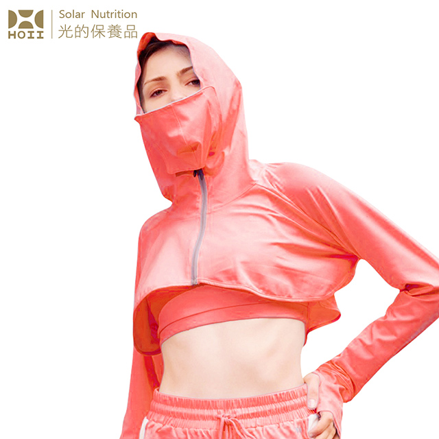 【后益 HOII】全面防護披肩罩衫★紅光-UPF50+抗UV防曬涼感先進光學機能布