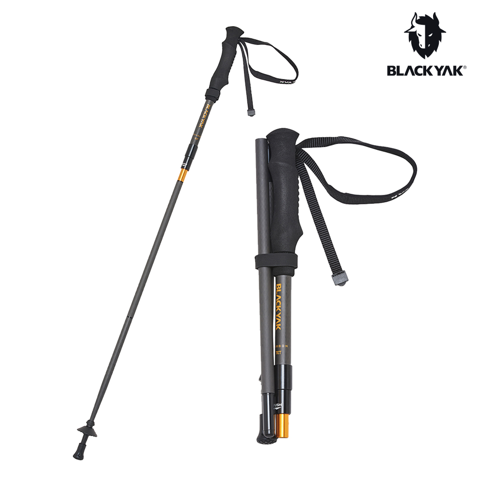 【BLACKYAK】超輕量碳纖維折疊登山杖(黑色)-超輕量/碳纖維/折疊登山杖|BYCB2NGE01