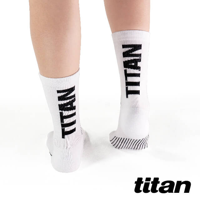 【titan】舒壓生活中筒襪_白色~純棉透氣