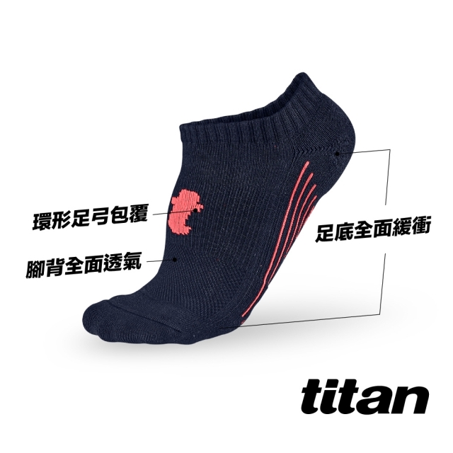 【titan】舒壓生活踝襪_深藍~親膚透氣
