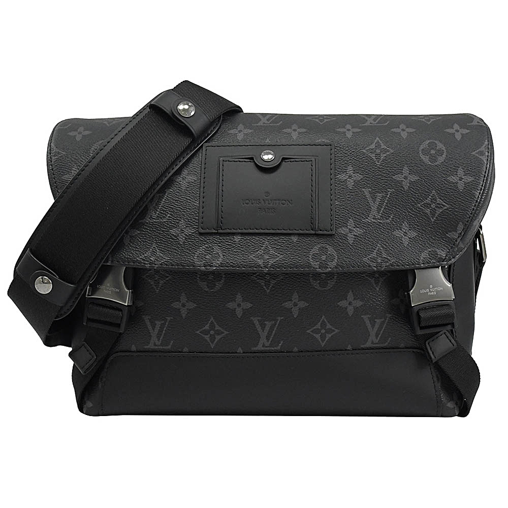 Louis Vuitton LV M40511 Messenger PM 黑經典花紋翻蓋雙扣斜背包