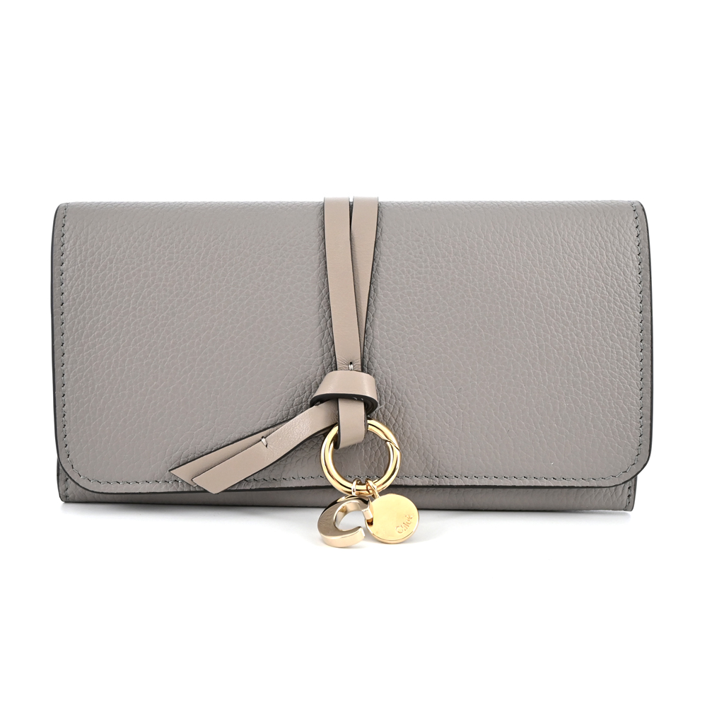 CHLOE 蔻依ALPHABETC LOGO 小牛皮拉鍊長夾(灰色) - PChome 24h購物
