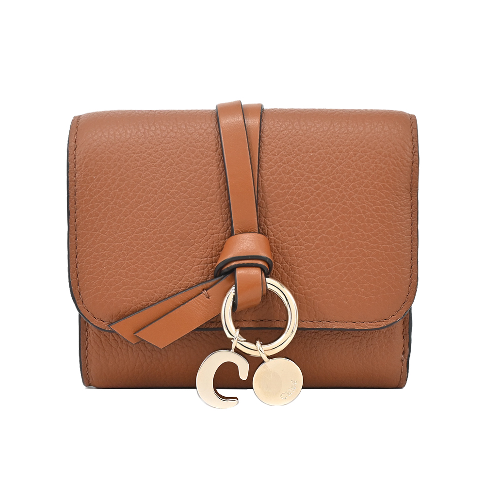 CHLOE 蔻依ALPHABET C LOGO 小牛皮翻蓋卡片/名片夾(灰色) - PChome 24h購物