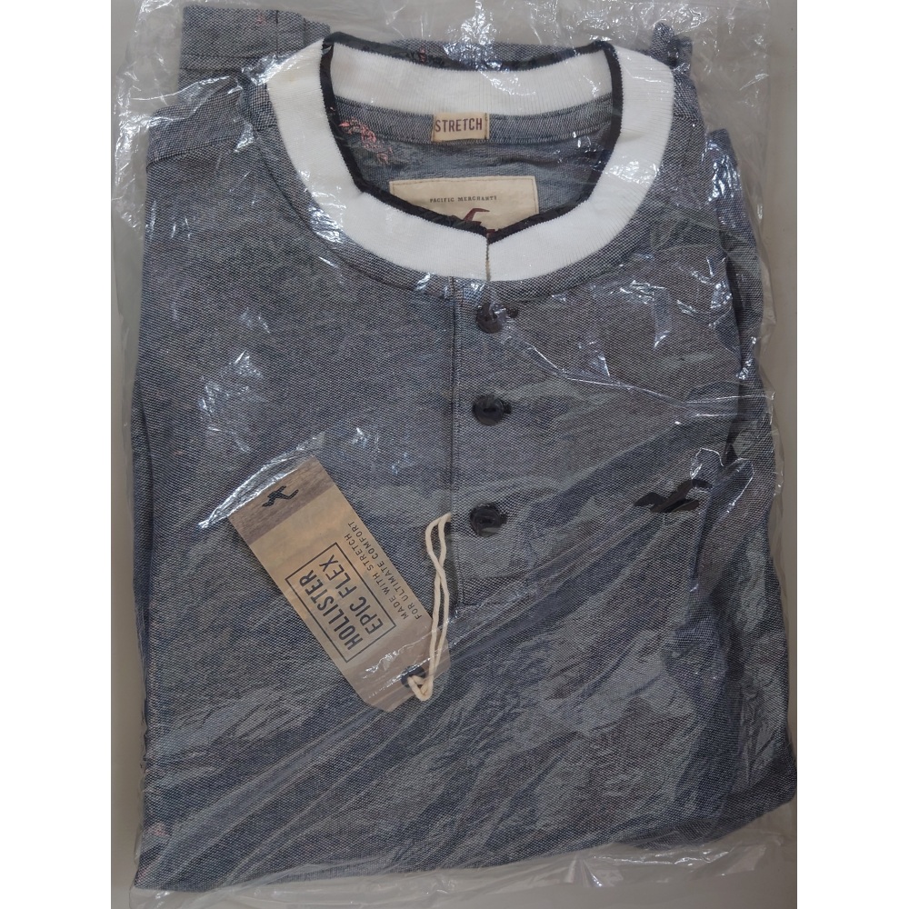 Hollister 海鷗 大海鷗黑LOGO 素色短袖T恤-灰色