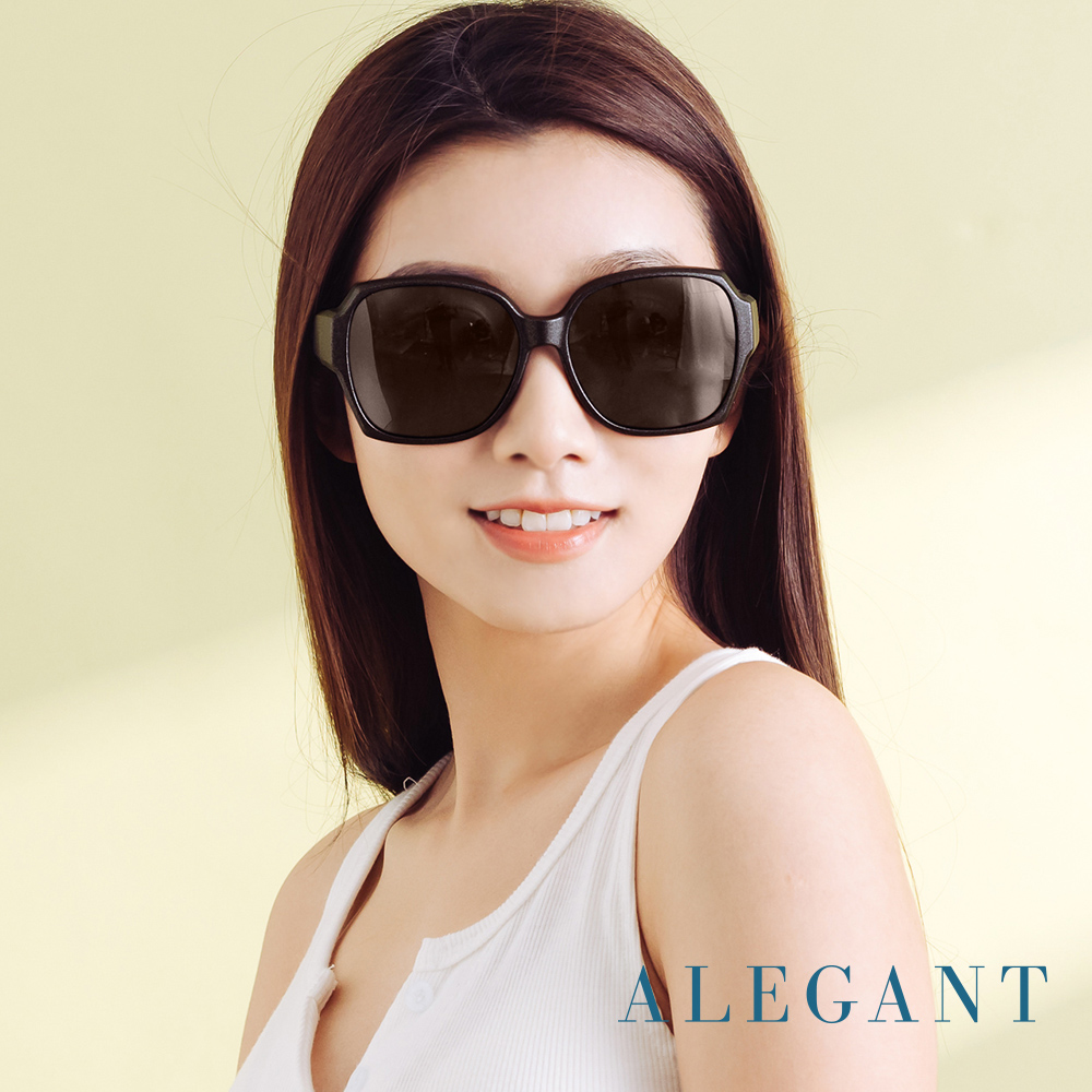 【ALEGANT】時尚希臘棕方框全罩式寶麗來偏光墨鏡/外掛式UV400太陽眼鏡/包覆套鏡