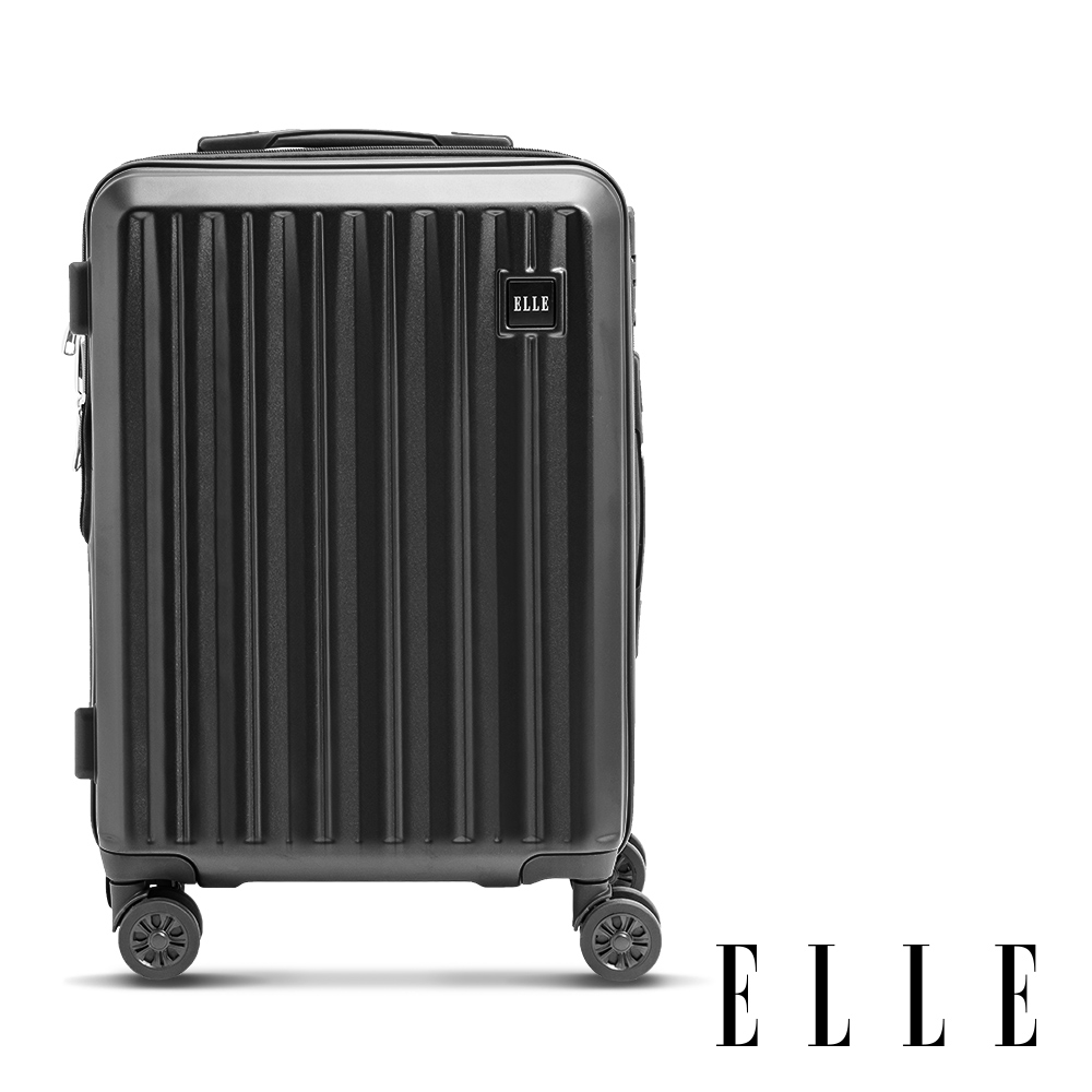 【ELLE】皇冠系列 24吋防爆抗刮耐衝撞複合材質行李箱-經典黑 EL31267