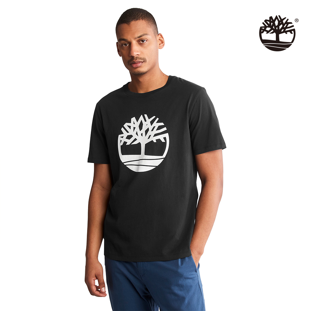 Timberland 男款黑色胸前大樹LOGO短袖T恤|A6281001