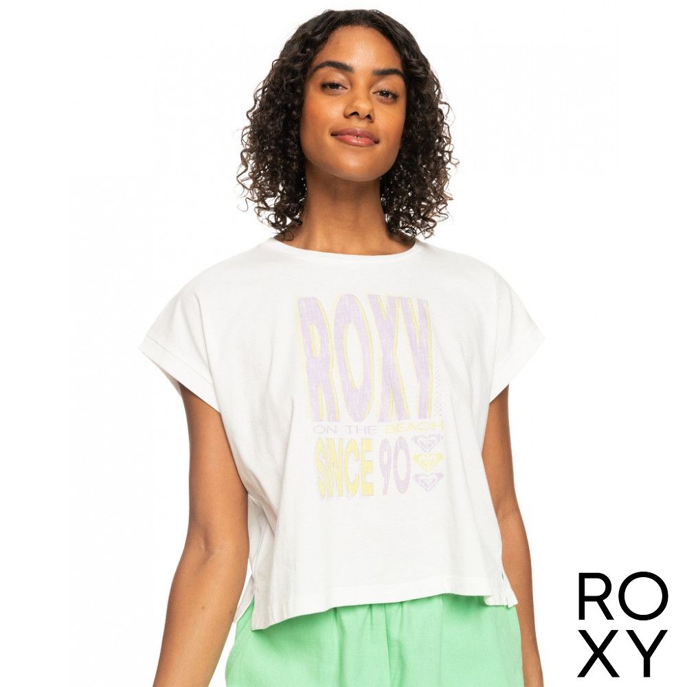 【ROXY】ALONE ON THE BEACH 短袖T恤 白色