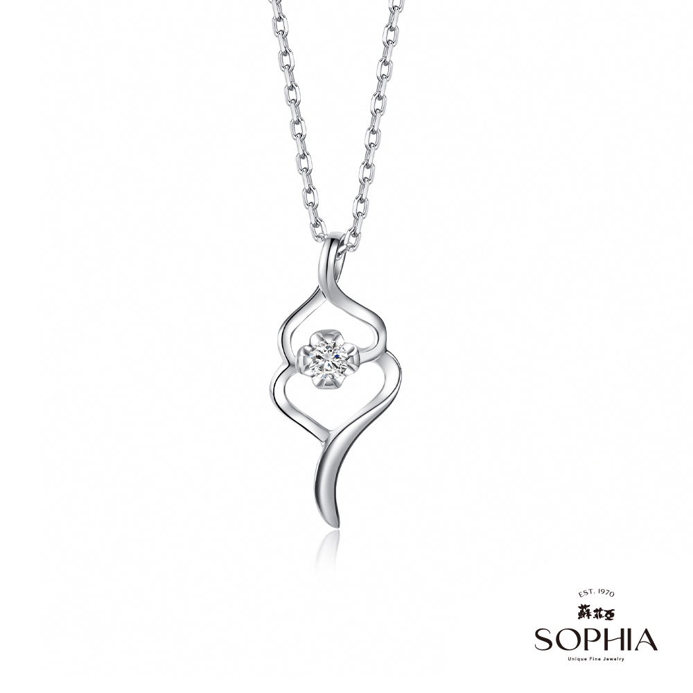 SOPHIA 蘇菲亞珠寶 - SWEET HEART 系列 14K白金 鑽石項鍊