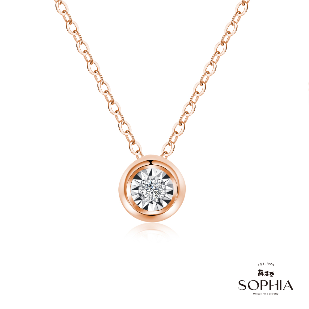 SOPHIA 蘇菲亞珠寶 - 永恆之戀 18K玫瑰金 鑽石項鍊