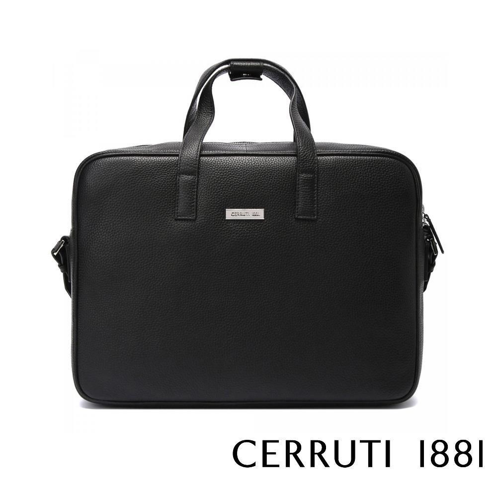 【Cerruti 1881】限量2折 頂級義大利小牛皮公事包肩背包 全新專櫃展示品(6035M)