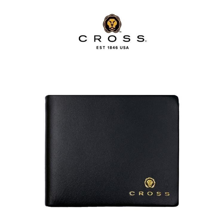 CROSS 限量2折 頂級義大利Squisito小牛皮4卡1零錢袋皮夾 全新專櫃展示品-黑色