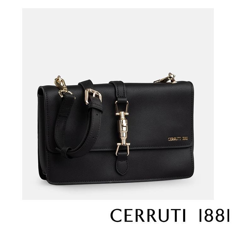 【Cerruti 1881】限量2折 頂級義大利小牛皮肩背包 全新專櫃展示品(5579M)