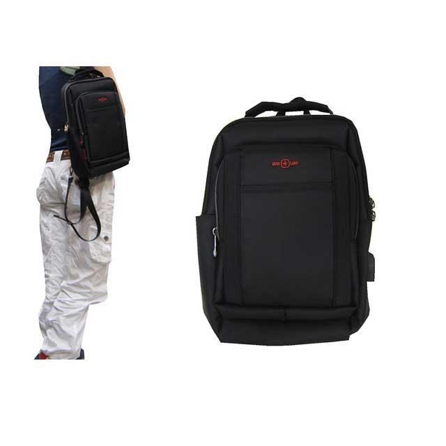 OVER-LAND 胸前包中容量主袋+外袋共四層單左單右肩背雙後背