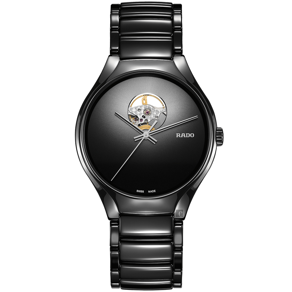 RADO 雷達 True 真系列 高科技陶瓷自動機械腕錶-40mm R27107152