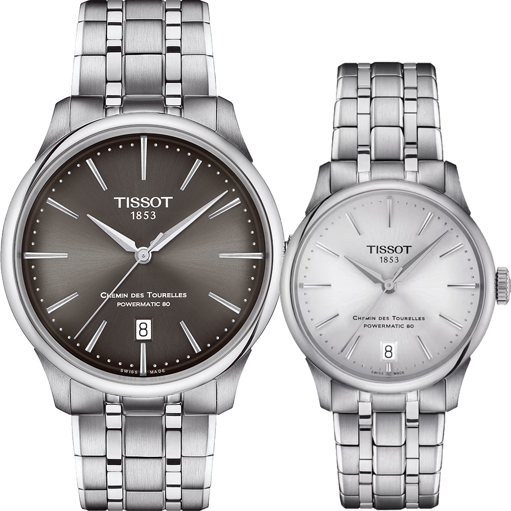 TISSOT, Chemin des Tourelles Powermatic 80, 39m, T1394071626100 - CITRON BLEU gioielli