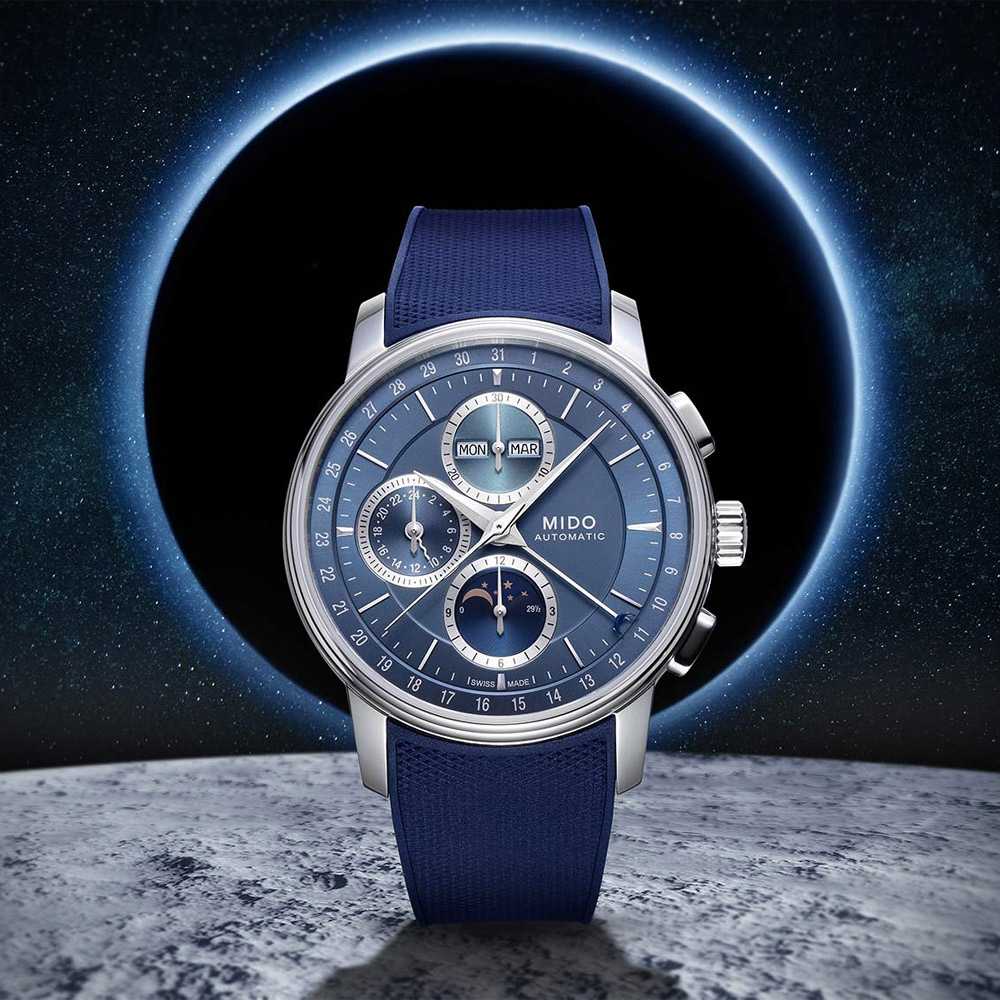 MIDO 美度 Baroncelli 永恆系列 月相計時機械錶-42mm M0276251704100