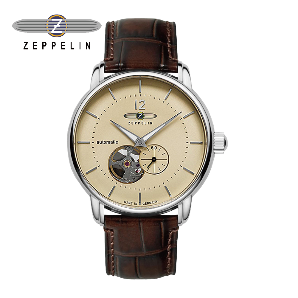 【齊柏林飛船錶 Zeppelin】81661 米盤透視機芯小三針機械錶 40mm 男/女錶 自動上鍊