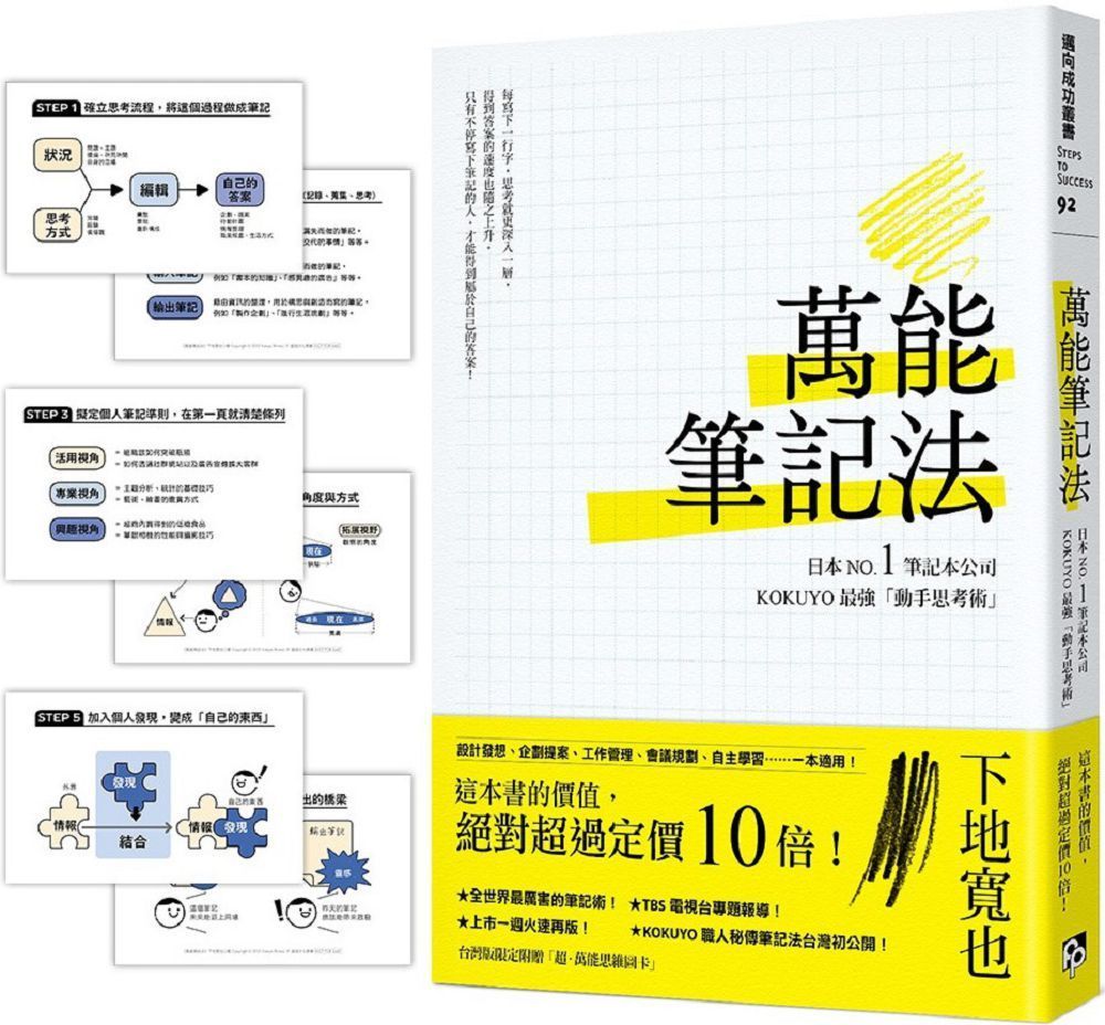 萬能筆記法日本NO.1筆記本公司KOKUYO最強「動手思考術」台灣版限定附贈「超萬能思維圖卡」