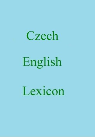 Czech English Lexicon(Kobo/電子書)
