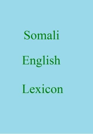 Somali English Lexicon(Kobo/電子書)