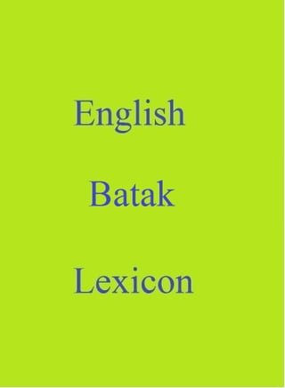 English Batak Lexicon(Kobo/電子書)