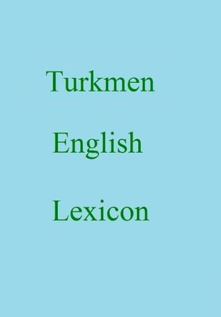 Turkmen English Lexicon(Kobo/電子書)