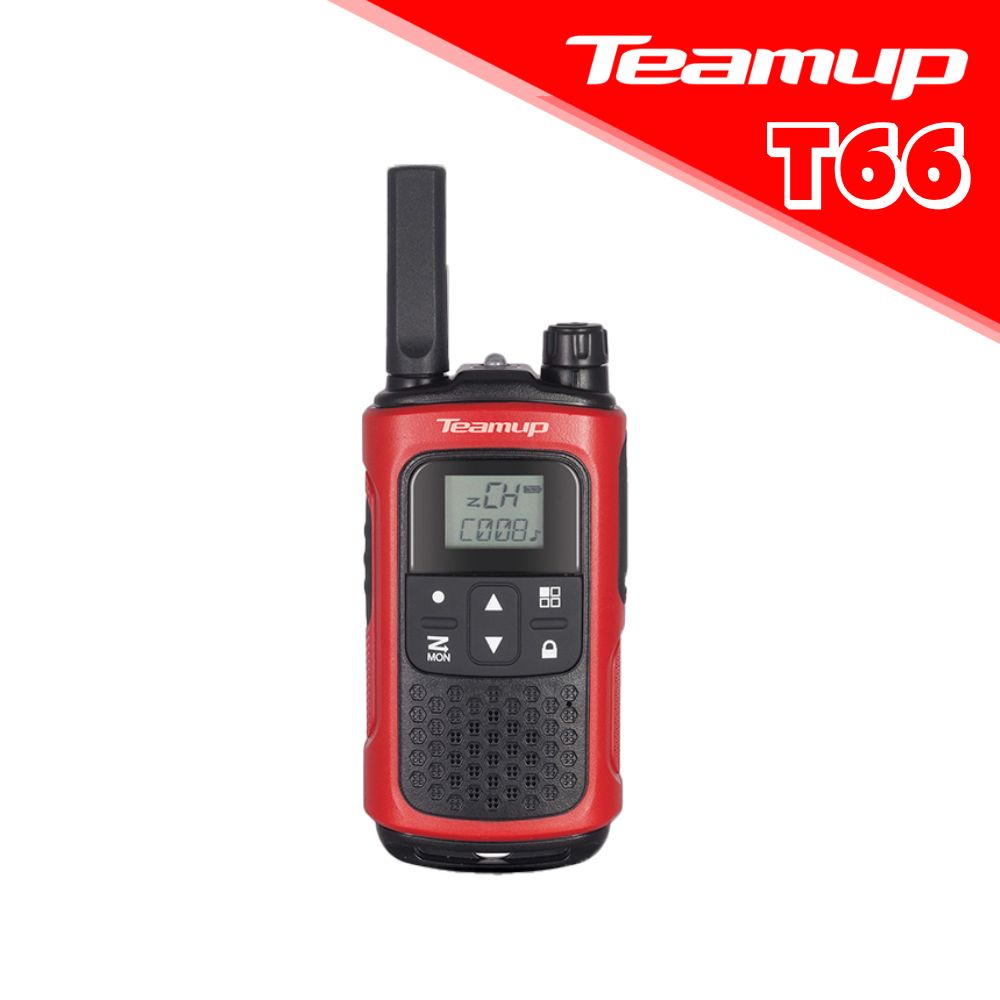 Teamup T66 FRS免執照 無線電對講機 (熱力紅)