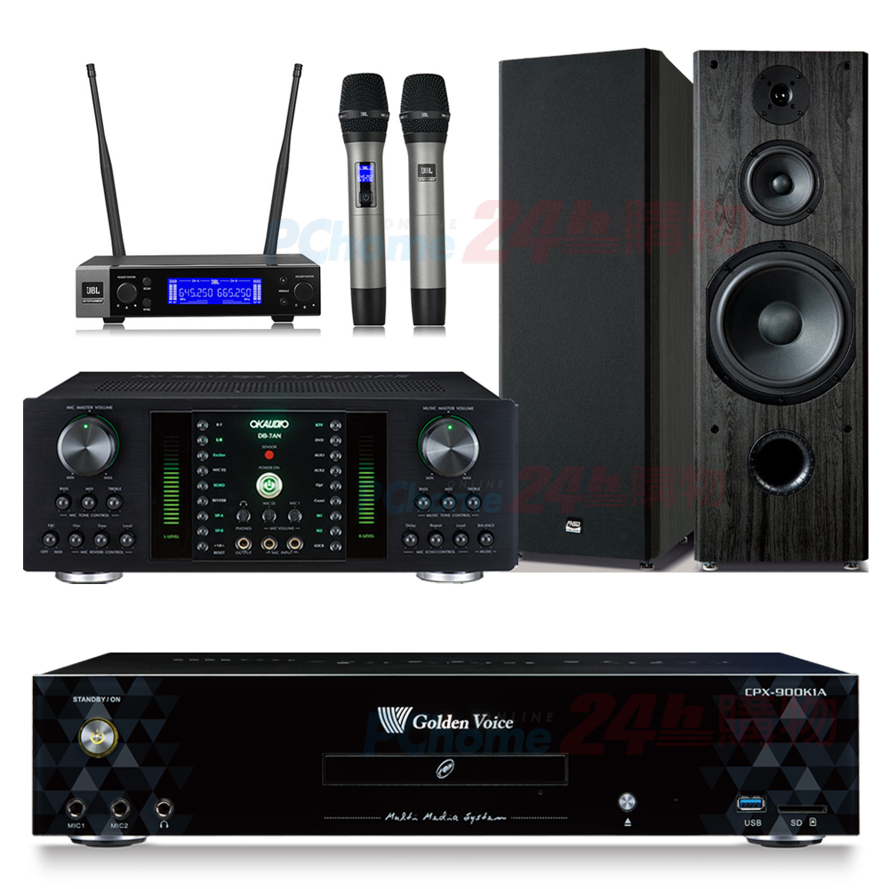 金嗓 CPX-900 K1A伴唱機 4TB+DB-7AN擴大機+JBL VM200無線麥克風+FNSD OK-901B喇叭