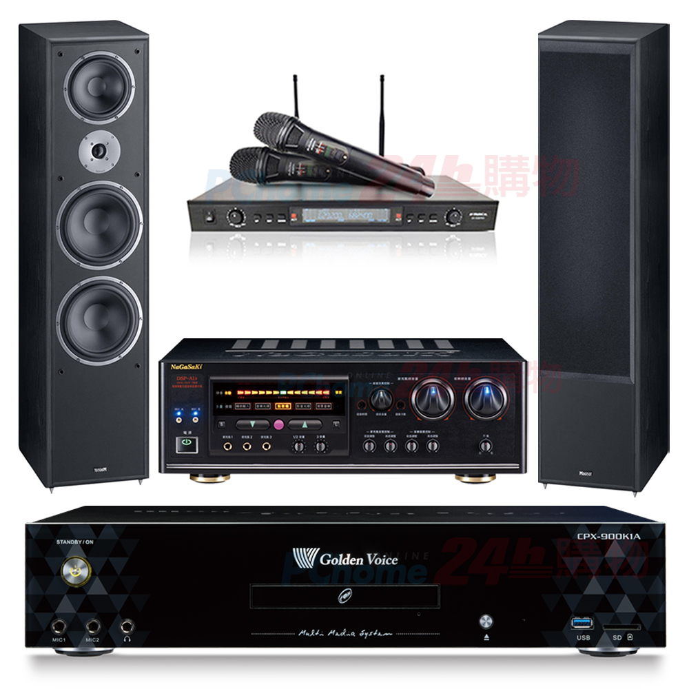 金嗓 CPX-900 K1A伴唱機 4TB+DSP-A1II擴大機+SR-889PRO無線麥克風+Monitor supreme 2002喇叭