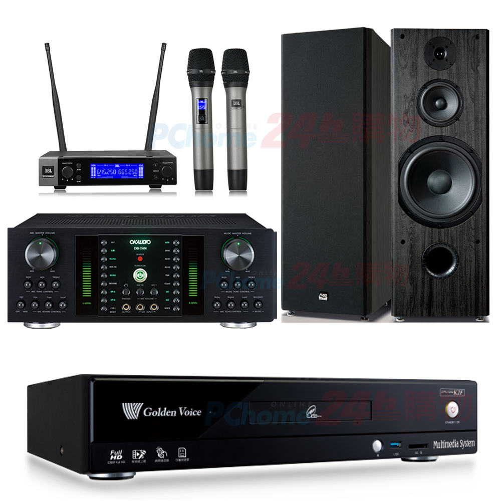金嗓 CPX-900 K2F伴唱機 4TB+DB-7AN擴大機+JBL VM200無線麥克風+FNSD OK-901B喇叭