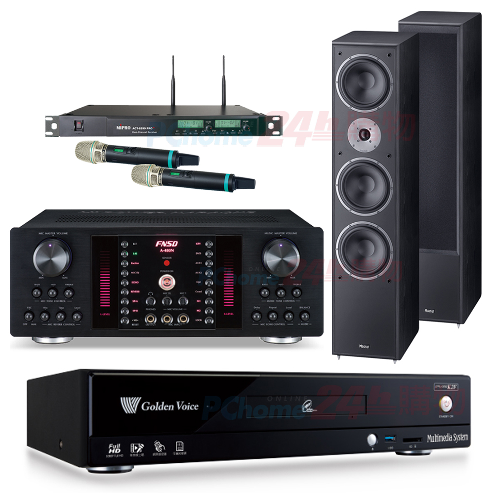 金嗓 CPX-900 K2F伴唱機4TB+FNSD A-480N擴大機+ACT-8299PRO+無線麥克風+Monitor supreme 1002喇叭