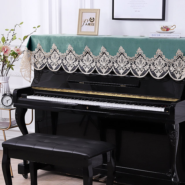 【美佳音樂】鋼琴罩/防塵罩/鋼琴蓋布 歐式刺繡蕾絲系列-土耳其藍色