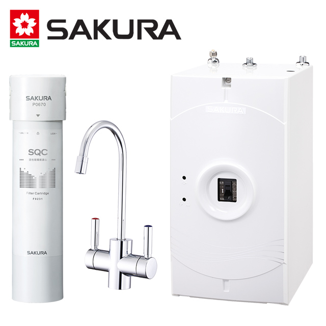 《SAKURA櫻花》廚下加熱器P0553A+快捷高效淨水器 P0670