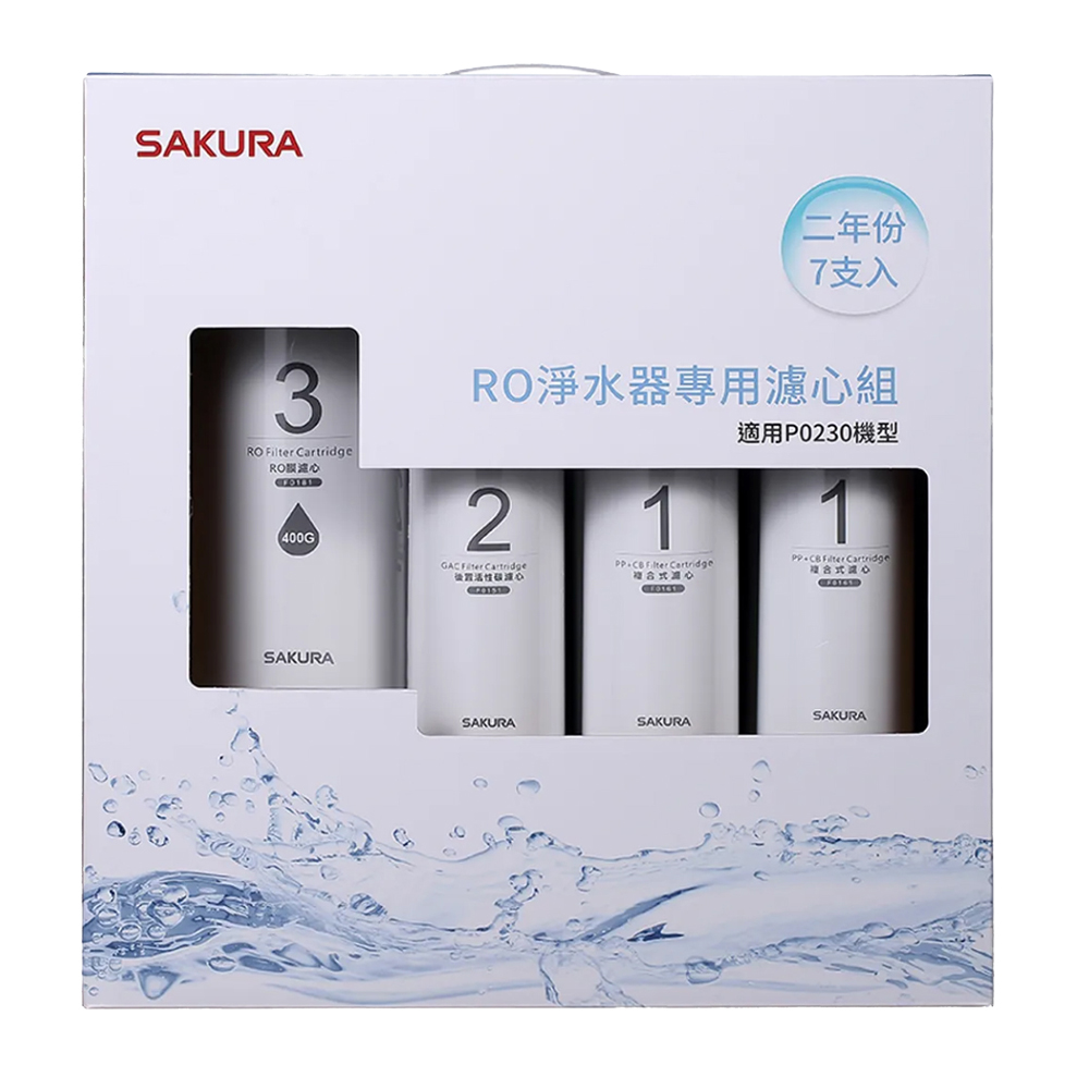 SAKURA櫻花 RO淨水器P0230二年份專用濾心7支入(F01931)