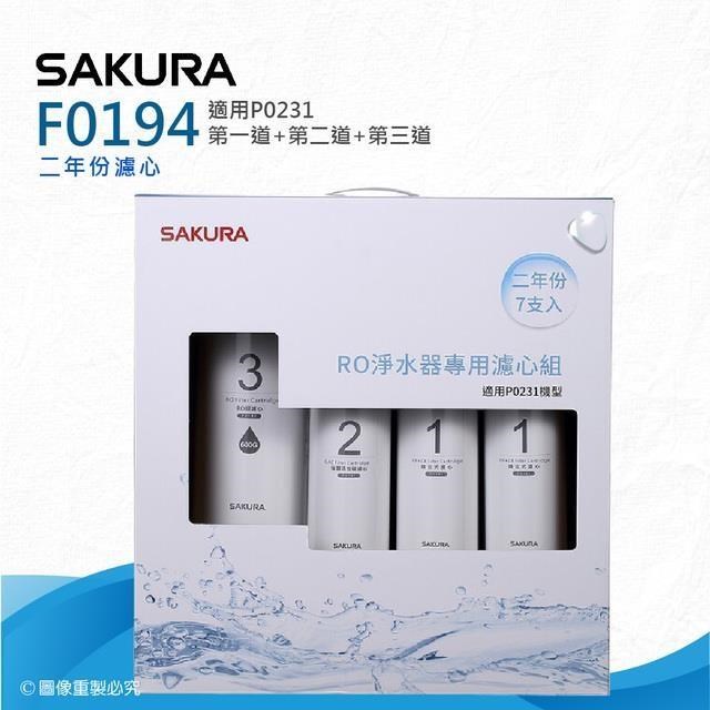 【SAKURA 櫻花】F0194 RO淨水器專用濾心-二年份《7支入》 ★適用P0231