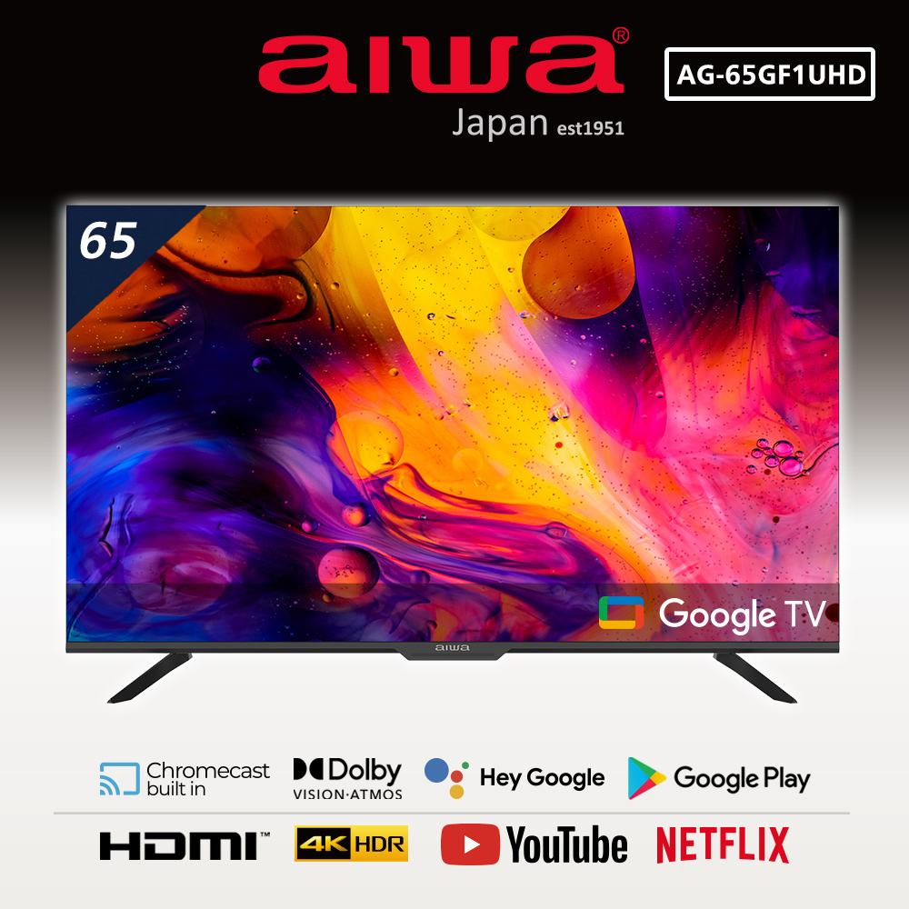 【AIWA 愛華】65吋4K HDR Google TV認證 智慧聯網液晶顯示器-AG-65GF1UHD(含安裝)