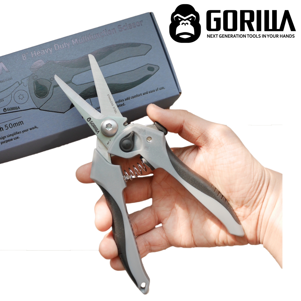 【GORILLA 紳士質人手工具】8吋省力多功能剪刀