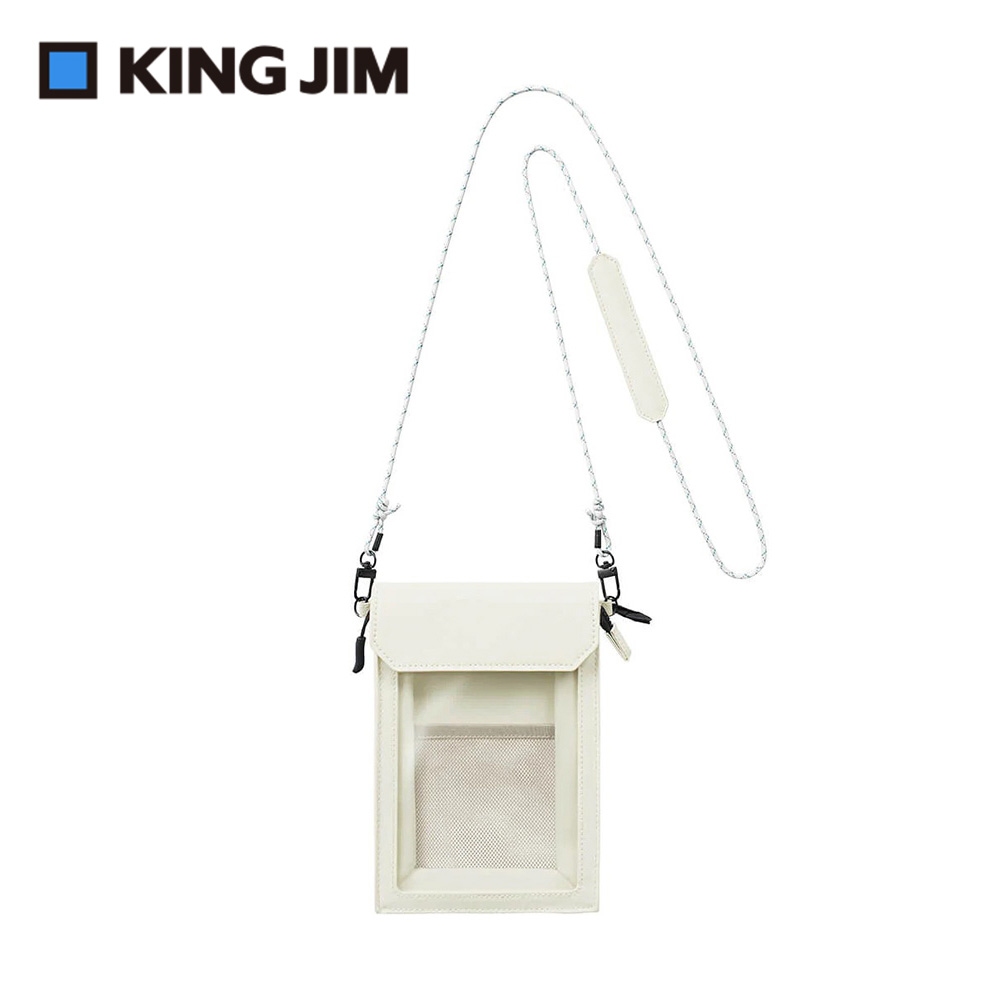 【KING JIM】Flatty One Mile多用途可斜背收納袋 S 白色 (5560-WH)