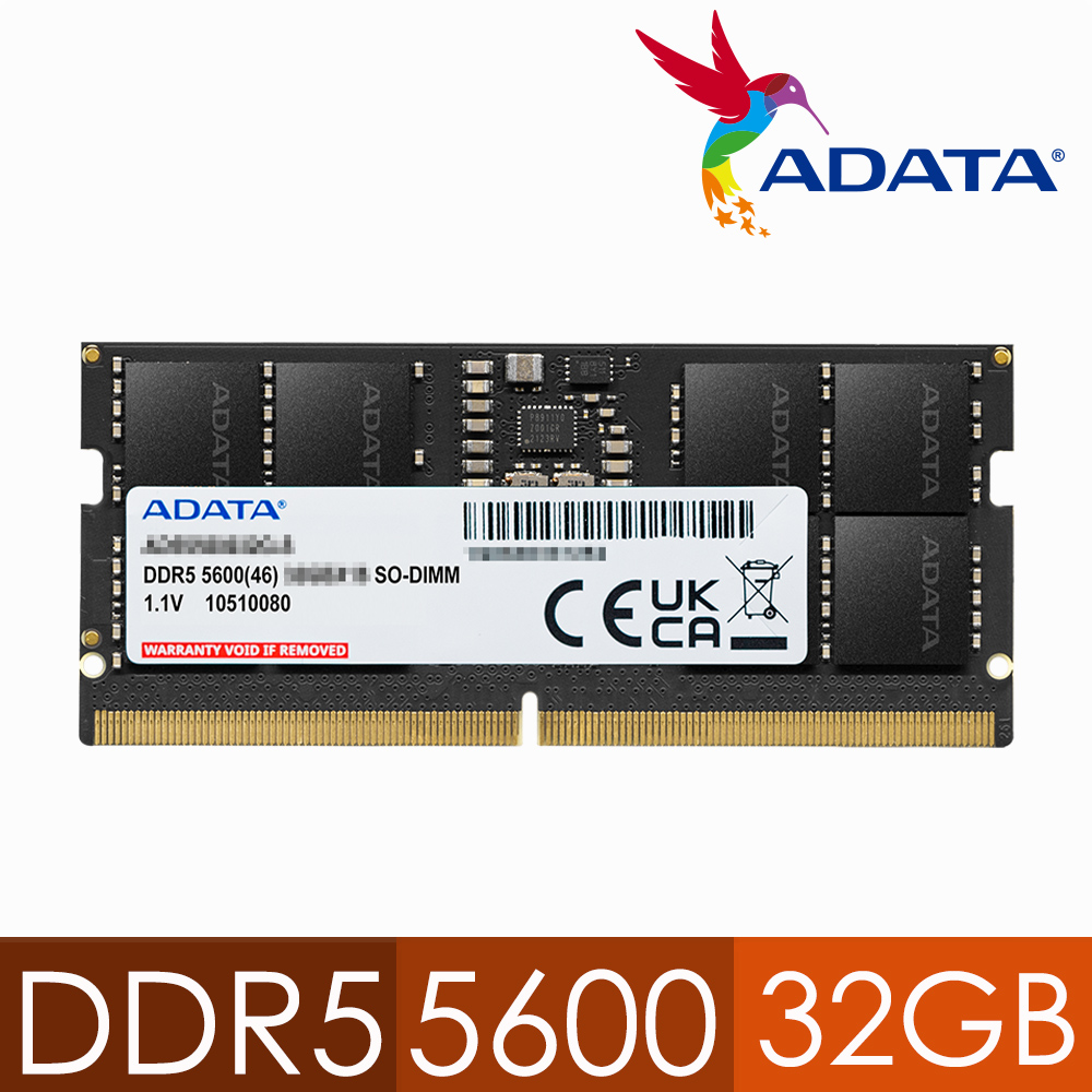 ADATA 威剛DDR5 5600 32GB 筆記型記憶體(AD5S560032G-S) - PChome 24h購物