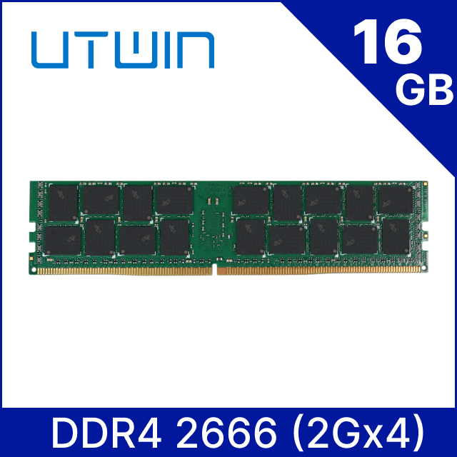 Utwin優科技 DDR4 2666 16GB ECC REG DIMM伺服器記憶體(2Gx4)